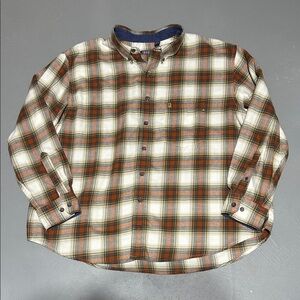 IZOD Plaid Pattern Button-Down Flannel Shirt (Men’s 2XB)